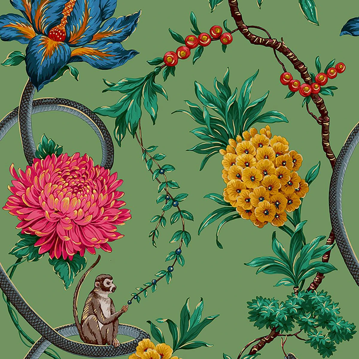 Belgravia Forbidden Fruit Wallpaper (Green/Red/Yellow) - AG238