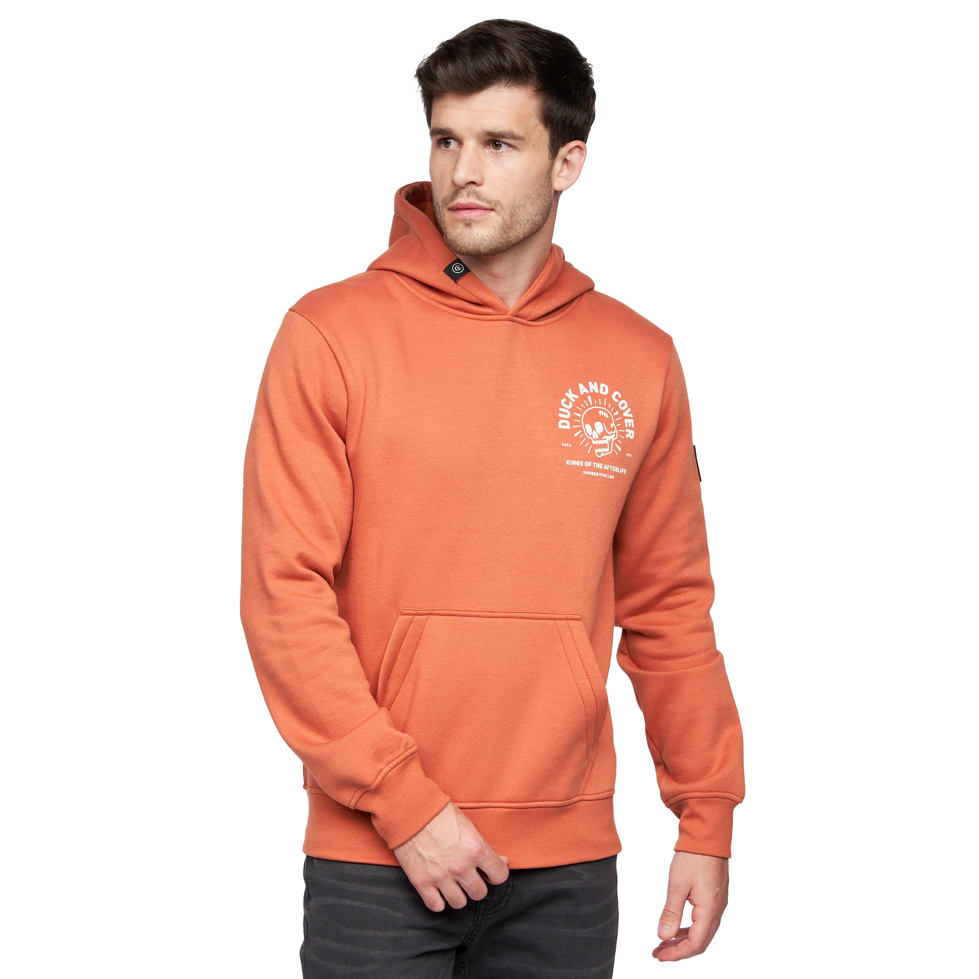 Duck and Cover Mens Lenmore Hoodie (Coral) - BG986