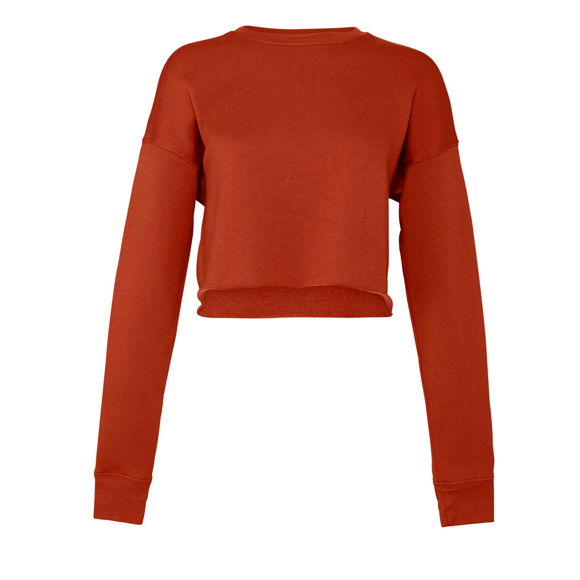 Bella + Canvas Womens Cropped Fleece Top (Brick Red) - BC5481