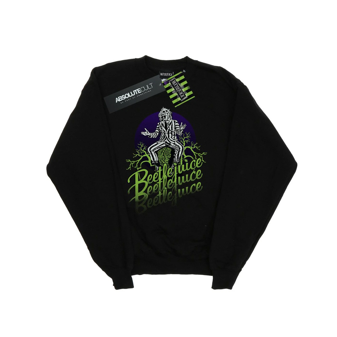 Beetlejuice Womens Faded Pose Sweatshirt (Black) - BI10481