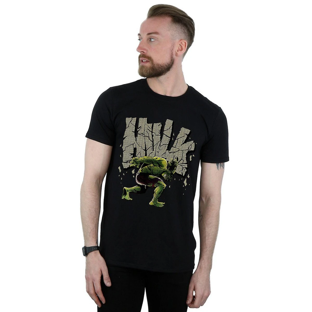 Hulk Mens Rock Cotton T-Shirt (Black) - BI1134