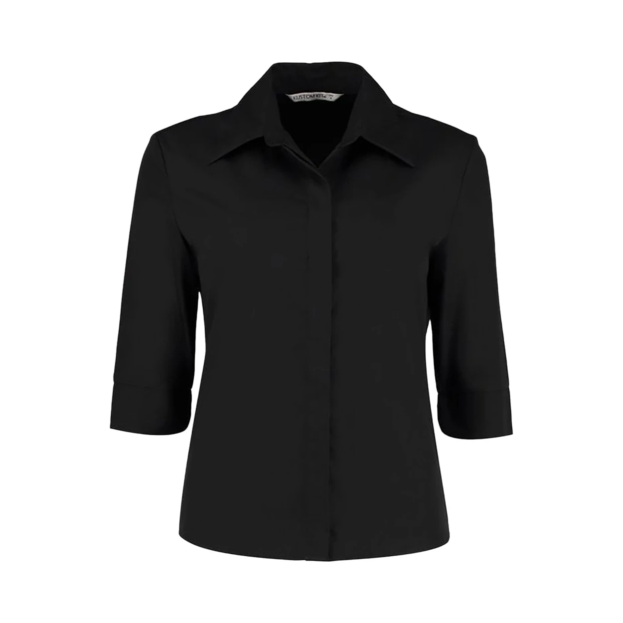 Kustom Kit Ladies Continental 3/4 Length Sleeve Blouse (Black) - BC628