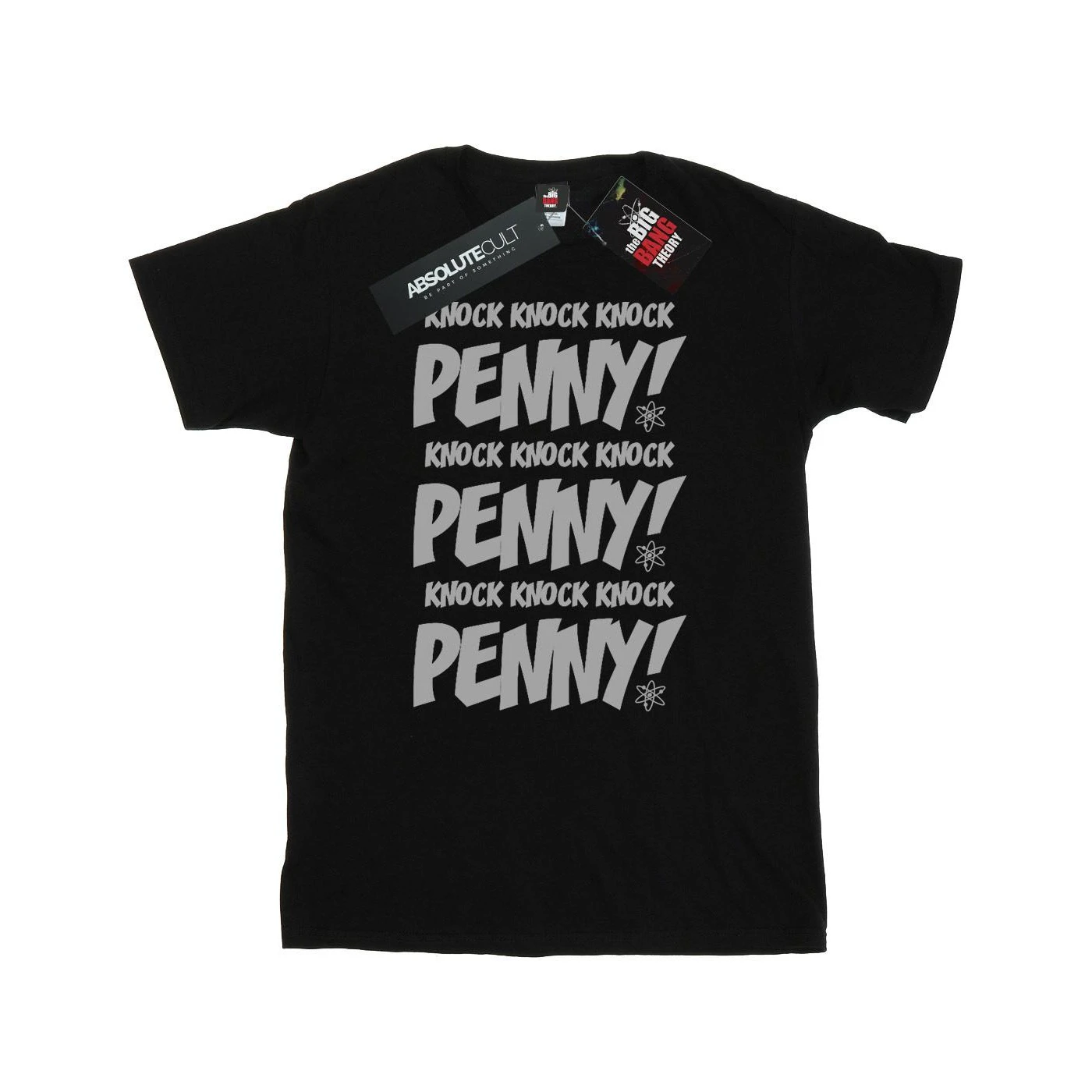 The Big Bang Theory Mens Sheldon Knock Knock Penny T-Shirt (Black) - BI13010