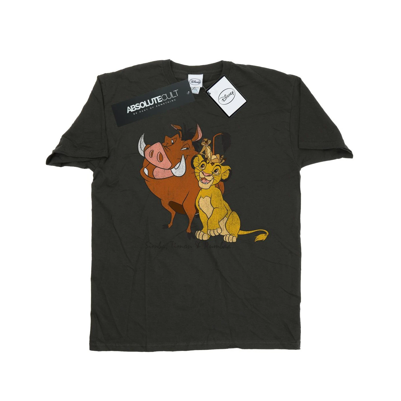 The Lion King Mens Classic Simba Timon & Pumba Heather T-Shirt (Light Graphite) - BI1001