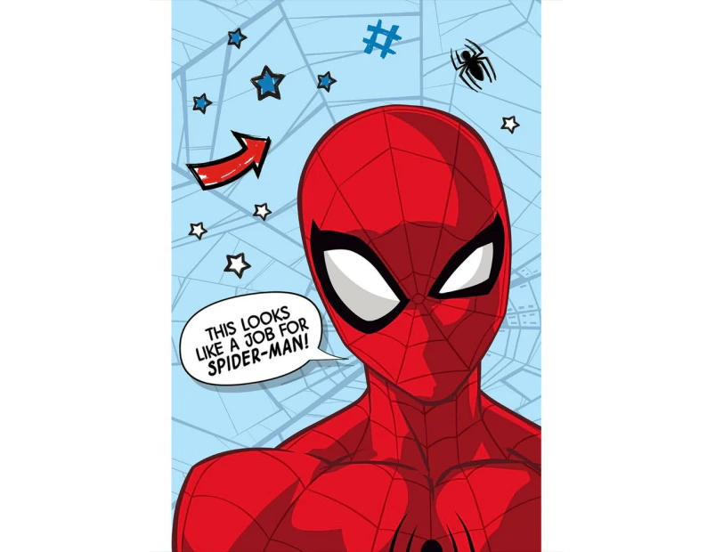 Spider-Man Microflannel Star Blanket (Blue/Red) - AG3233