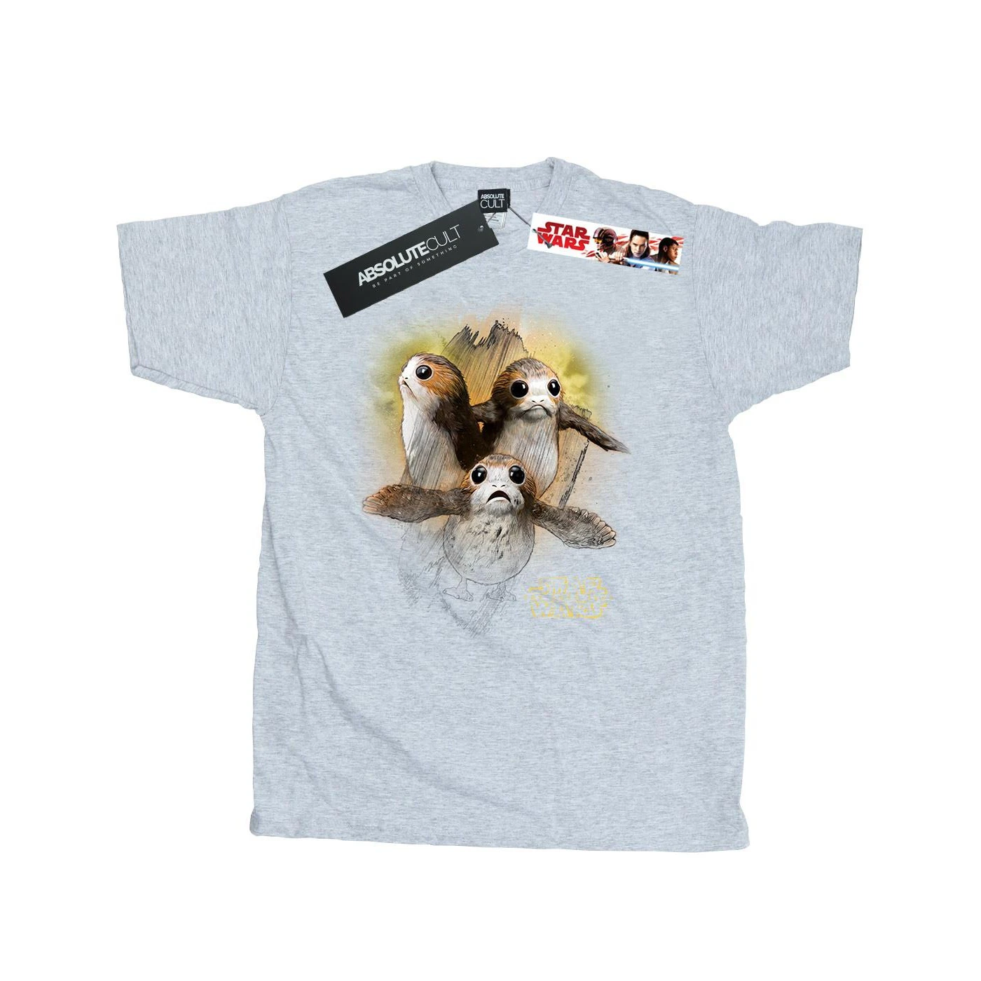 Star Wars: The Last Jedi Mens Porg Brushed Cotton T-Shirt (Sports Grey) - BI1181