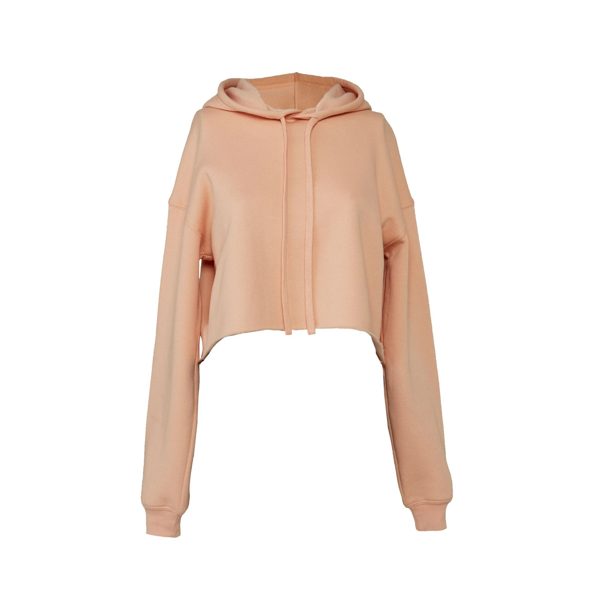 Bella + Canvas Womens Fleece Crop Hoodie (Peach) - BC5549