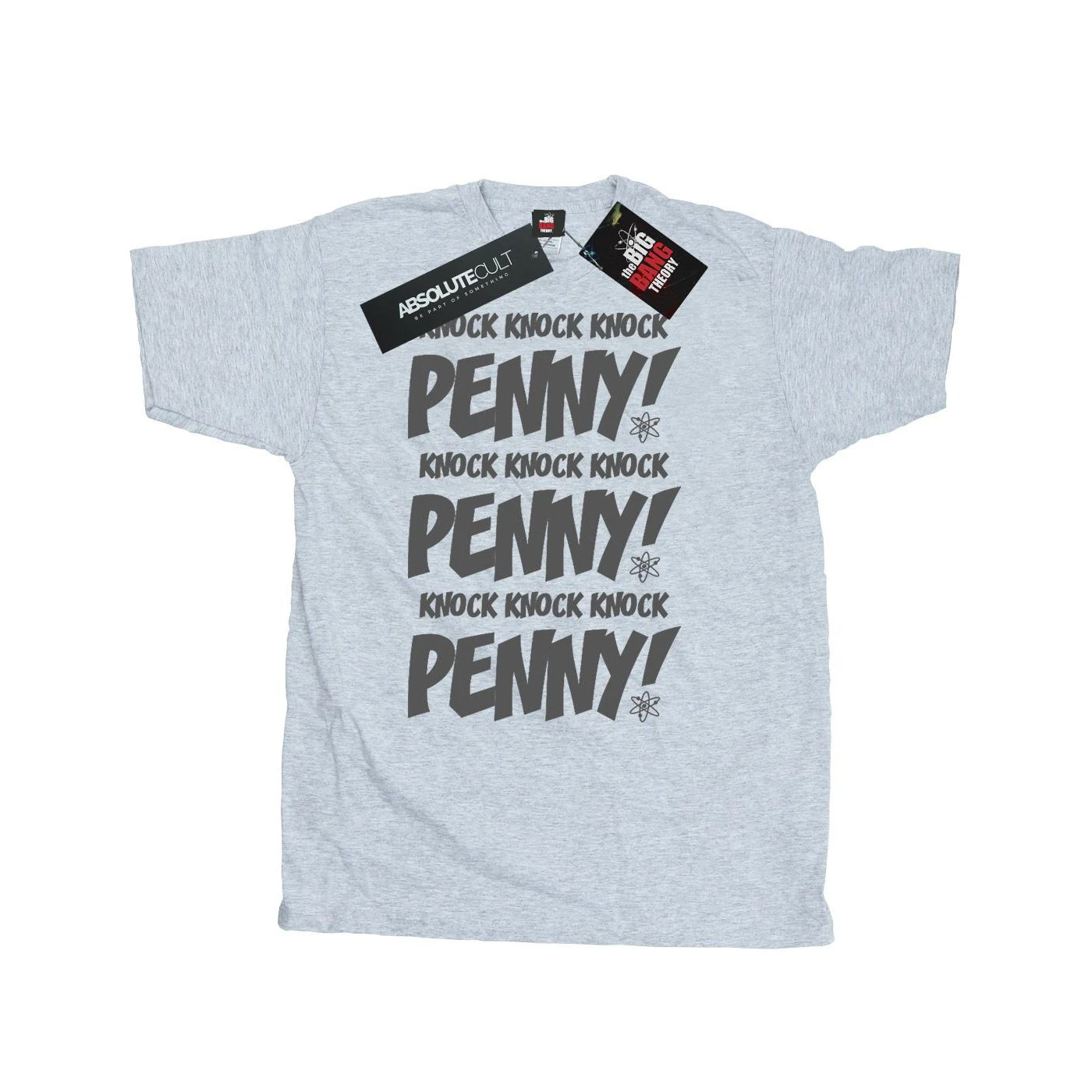 The Big Bang Theory Mens Sheldon Knock Knock Penny T-Shirt (Sports Grey) - BI13010