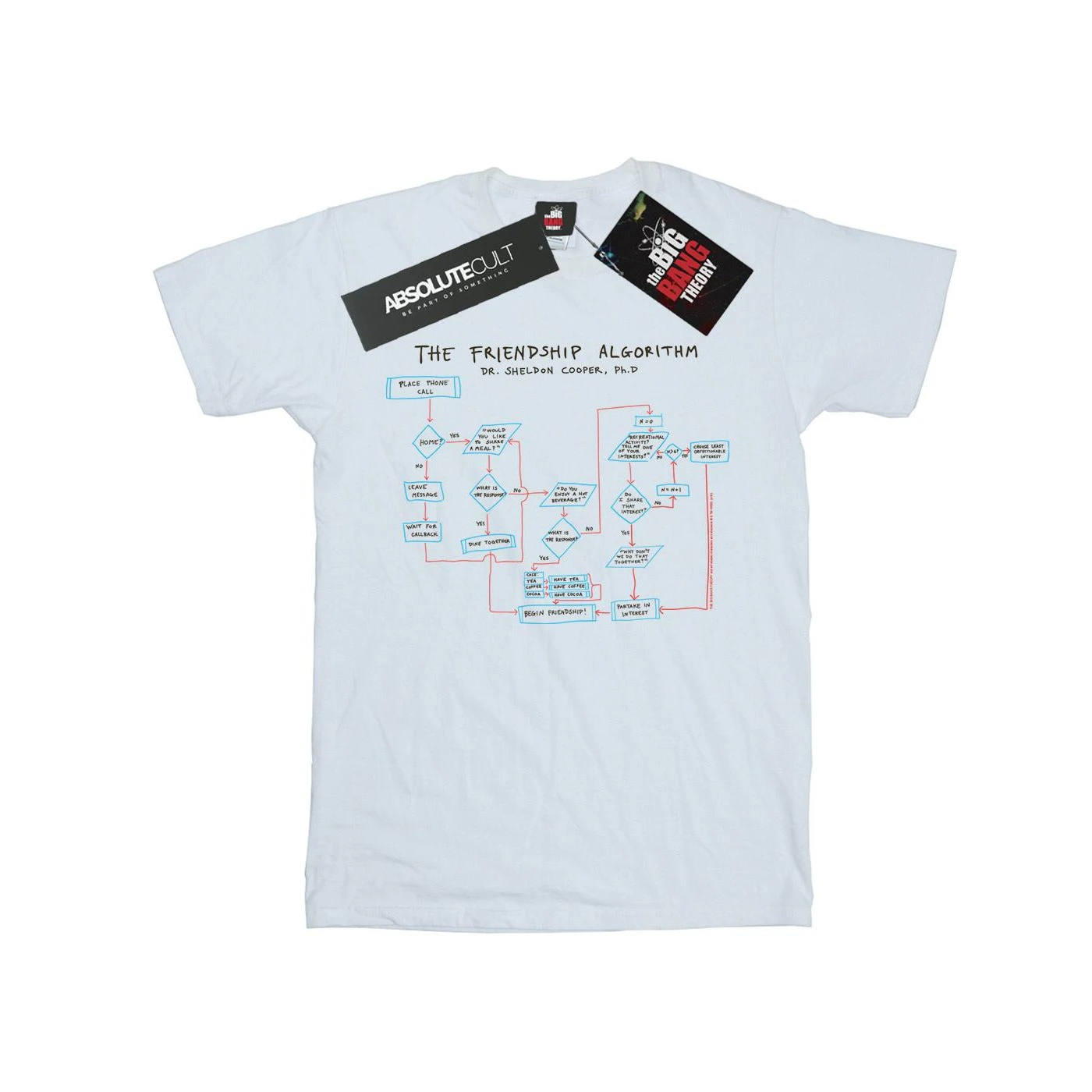 The Big Bang Theory Mens Friendship Algorithm T-Shirt (White) - BI12885