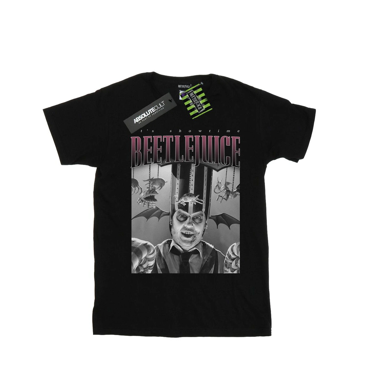 Beetlejuice Womens Circus Homage Cotton Boyfriend T-Shirt (Black) - BI14463