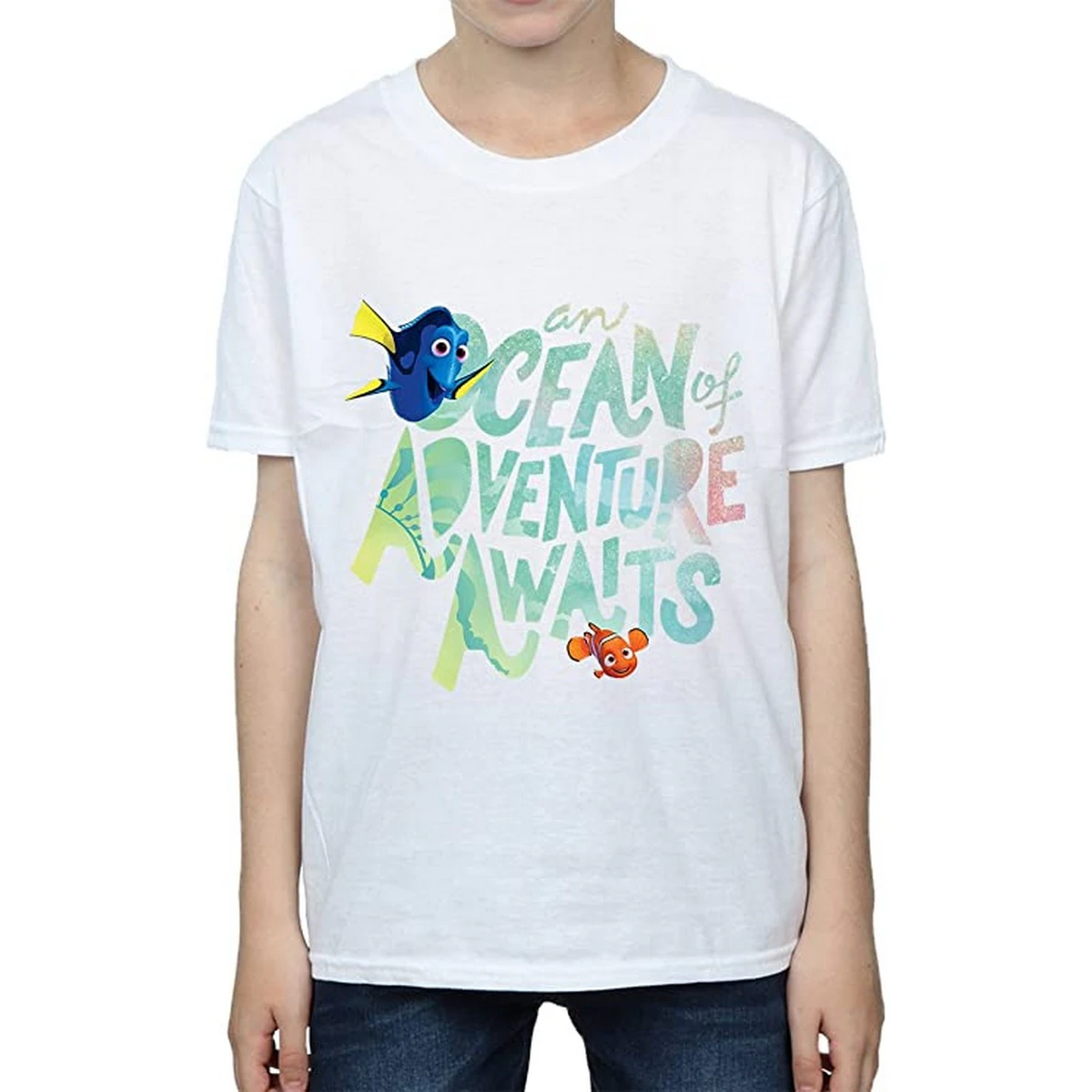 Finding Dory Boys Ocean Adventure Cotton T-Shirt (White) - BI1400