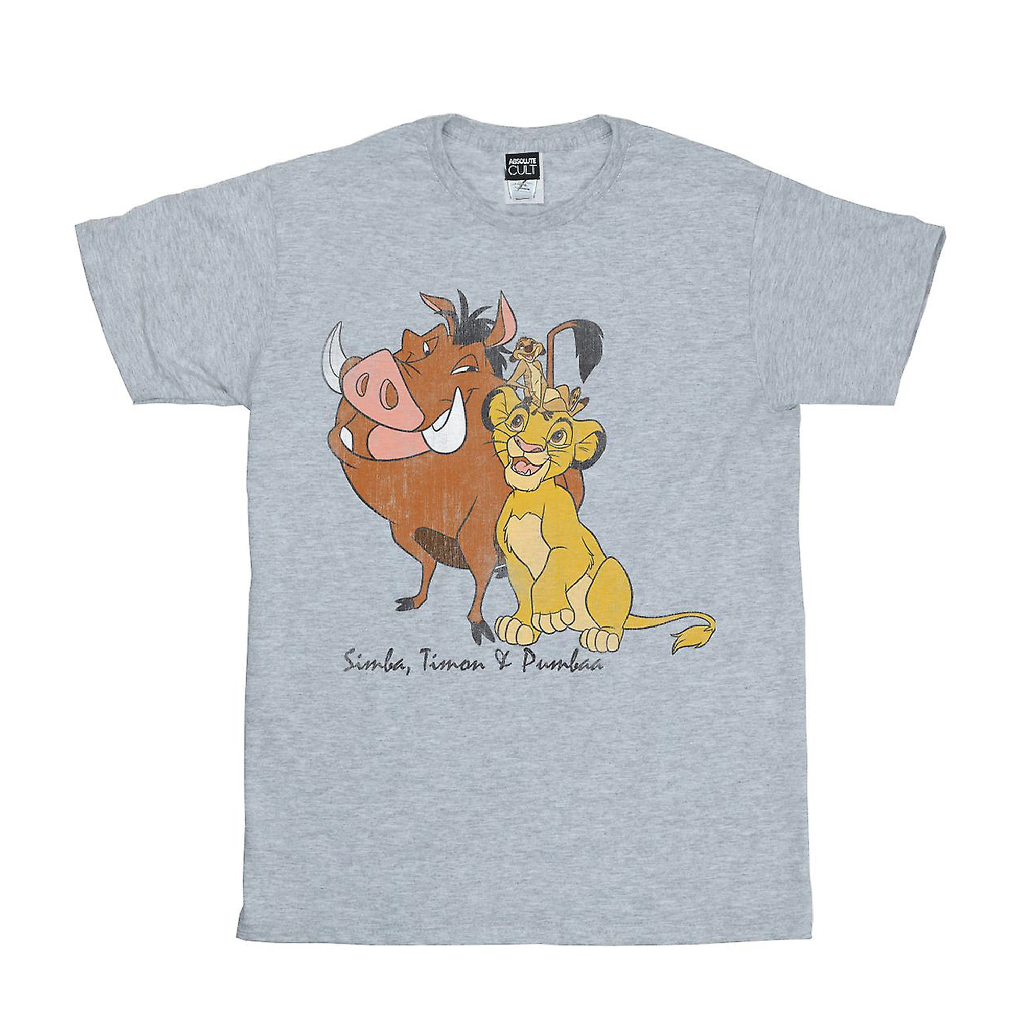 The Lion King Boys Classic Simba Timon & Pumba T-Shirt (Sports Grey) - BI1000