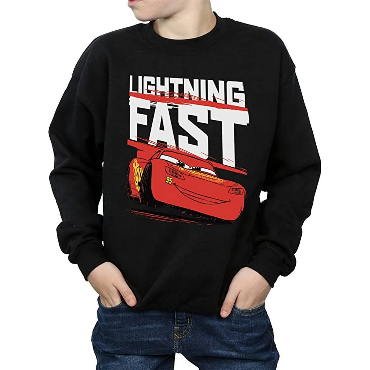 Cars Boys Lightning Fast Cotton Sweatshirt (Black) - BI1250