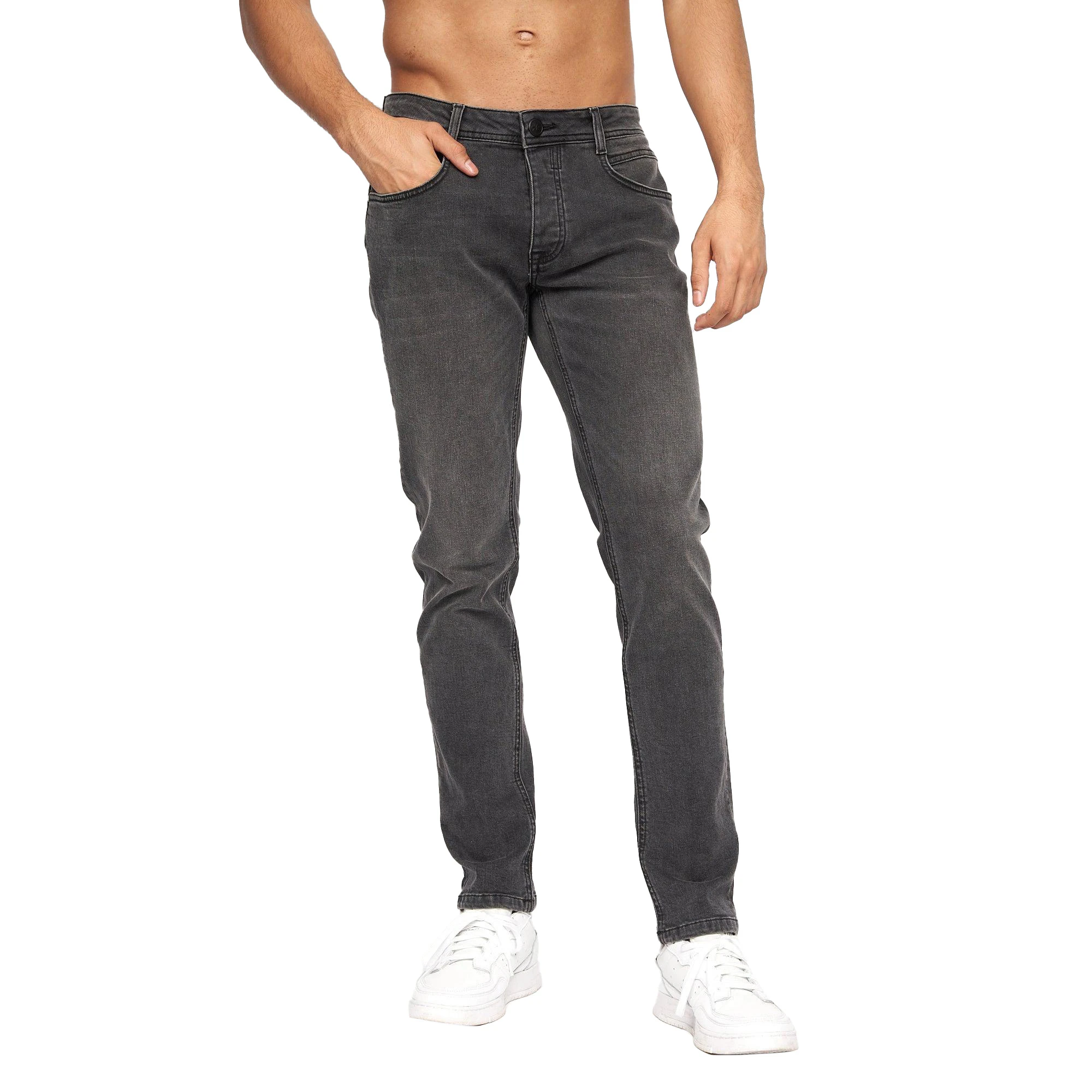 Crosshatch Mens Malcolm Slim Jeans (Dark Charcoal) - BG381