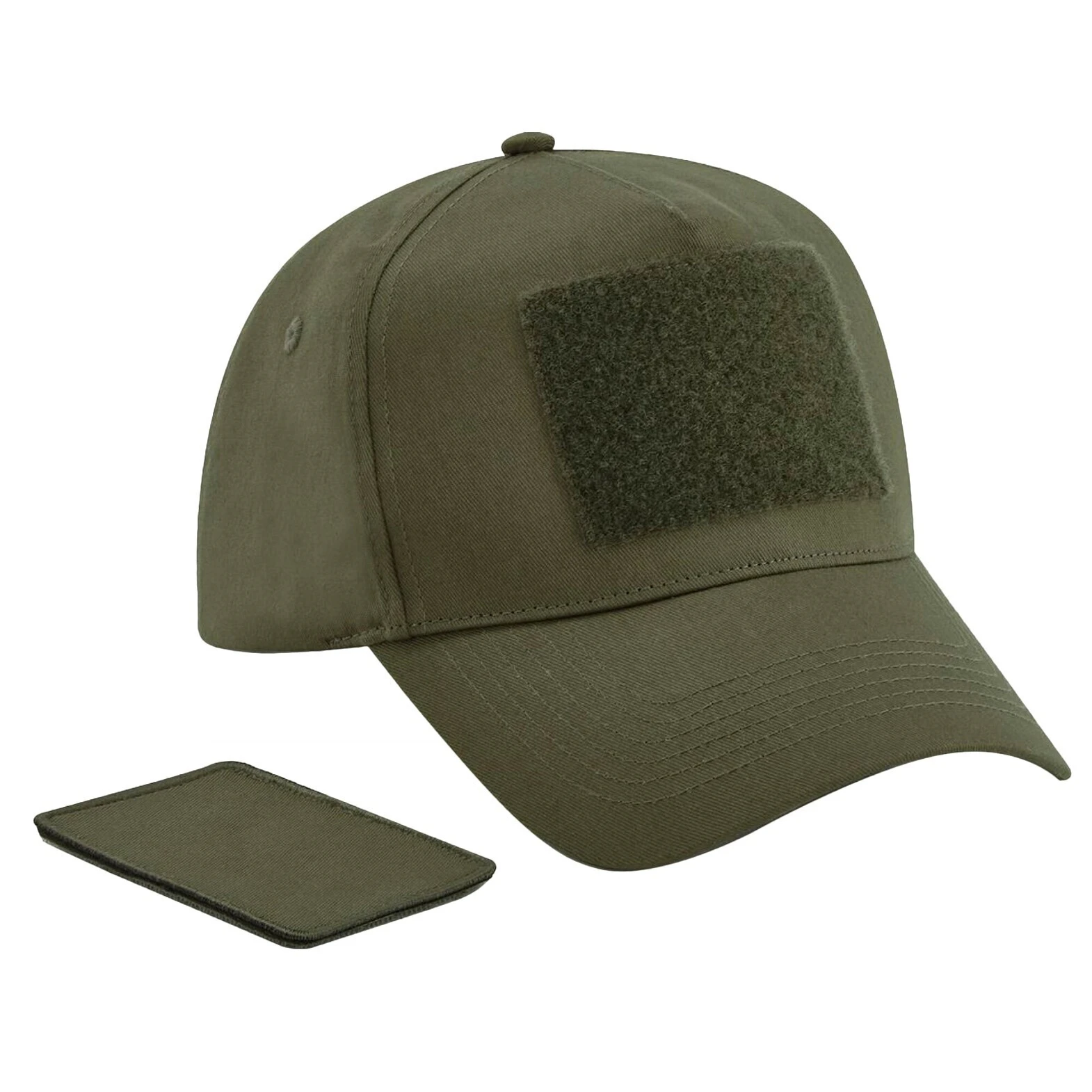 Beechfield Unisex Adult Removable Patch Baseball Cap (Military Green) - BC5013