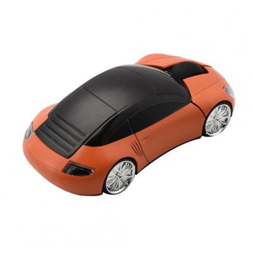 Mini Car Shape 2.4G Wireless Mouse With Usb Interface For Notebooks Desktop Computers Orange