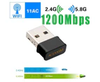 Mini USB WiFi Adapter 802.11AC Dongle Network Card 1200Mbps 2.4G & 5G Dual Band Wireless Wifi Receiver for Laptop Desktop