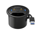 Desktop Grommet USB 3.0 HUB Type-A/Type-C Audio Desk Mount Adapter Dongle Splitter Power Table Mounting Adapter