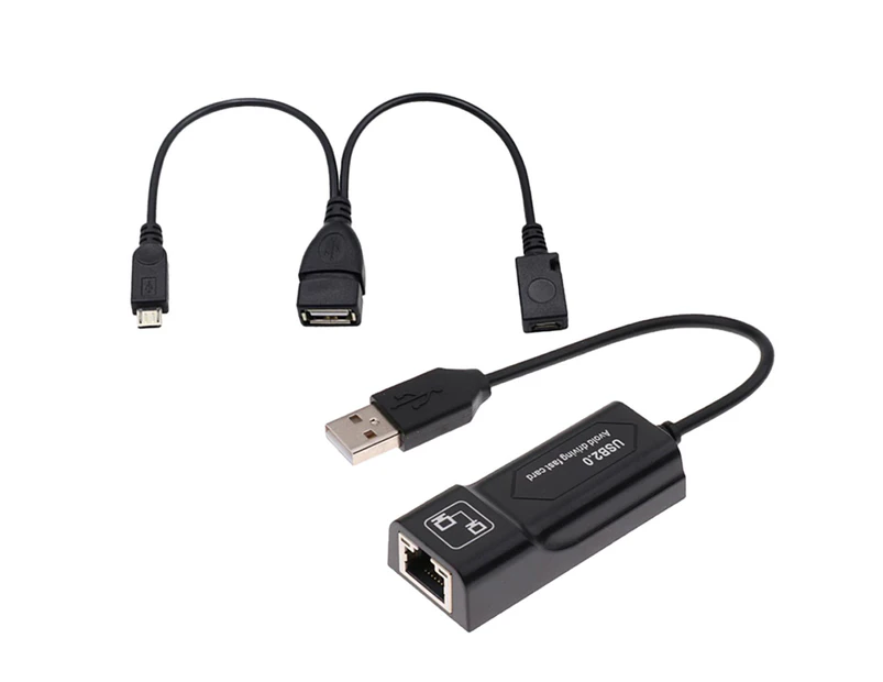 Ethernet Adapter and USB to Micro USB Cable for Media Streaming Devices - for Fire Sticks 2nd and TV 3rd Generation