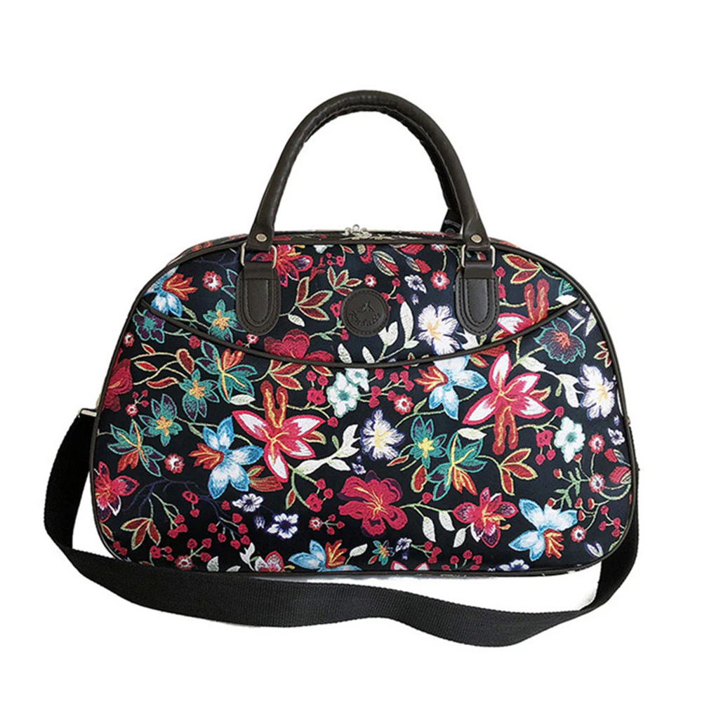 PU Leather Women Travel Bags Handbags New Fashion Portable Hand Fitness Floral Duffel Bag Waterproof Weekend Bag For Lady