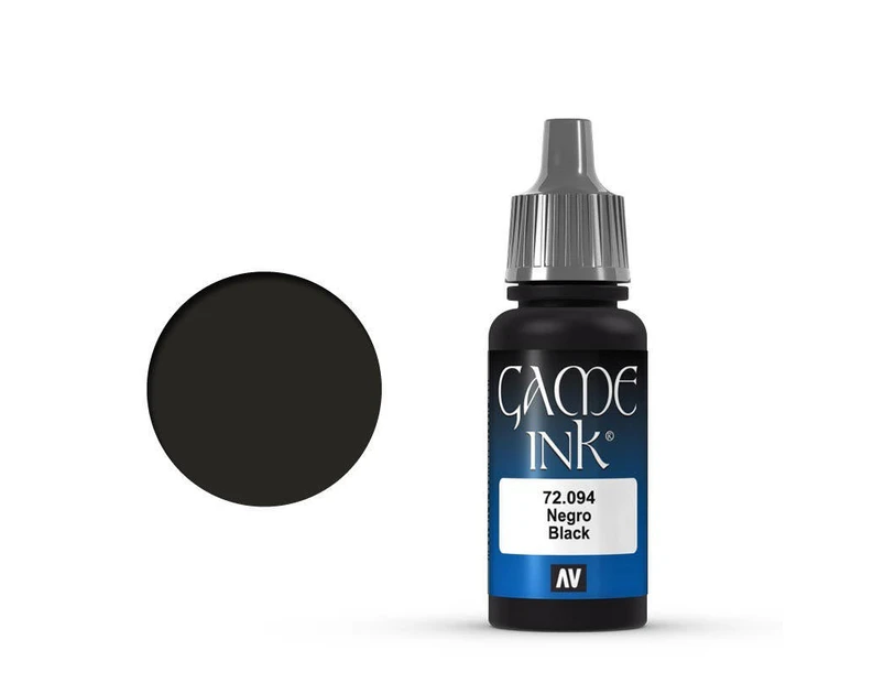 Vallejo 72094 Game Colour Ink Black 17 ml Acrylic Paint