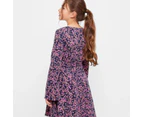 Target Knit Wrap Floral Dress - Blue