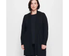 Target Plus Size Ribbed Edge To Edge Cardigan - Black