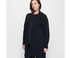 Target Plus Size Ribbed Edge To Edge Cardigan - Black