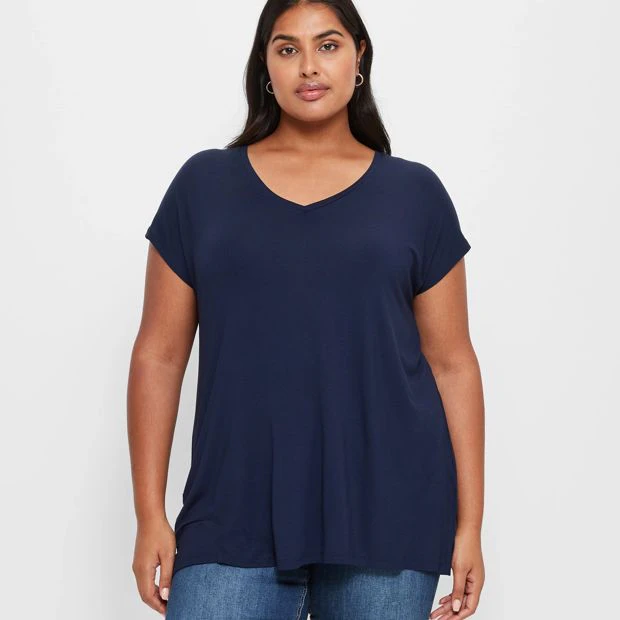 Target Plus Size V-Neck T-Shirt - Blue