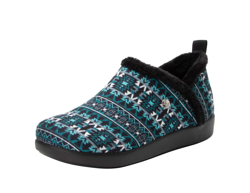 Alegria Cozee Santa Fe Slippers Shoes Warm Cozy - Teal