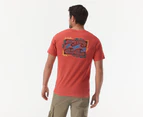 Billabong Men's Crayon Wave Short Sleeve Tee / T-Shirt / Tshirt - Coral