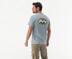 Billabong Men's Crayon Wave Short Sleeve Tee / T-Shirt / Tshirt - Washed Blue