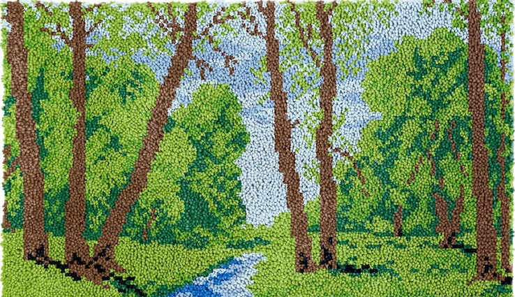 Quiet Woods | Rug Making Latch Hooking Kit 87x61cm Blank Canvas