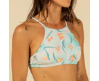 DECATHLON OLAIAN Women's Surfing Bikini Top w/ Padded Cups - Andrea Anamones