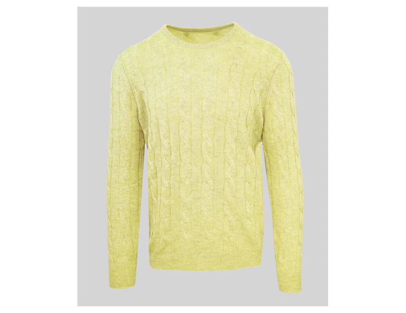 Long Sleeve Round Neck Solid Sweater - Yellow