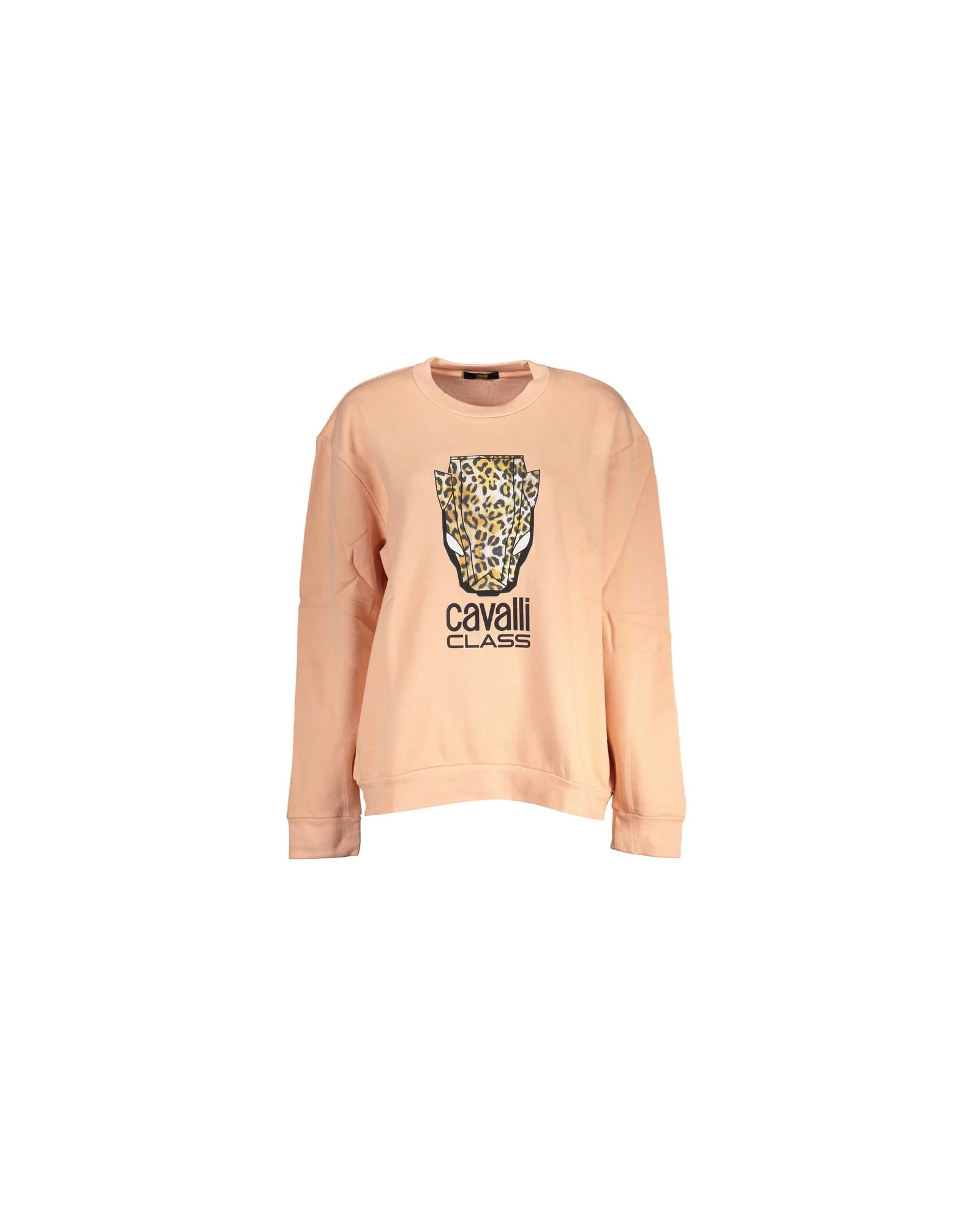 Cotton Crewneck Sweatshirt with Logo Print - Pink