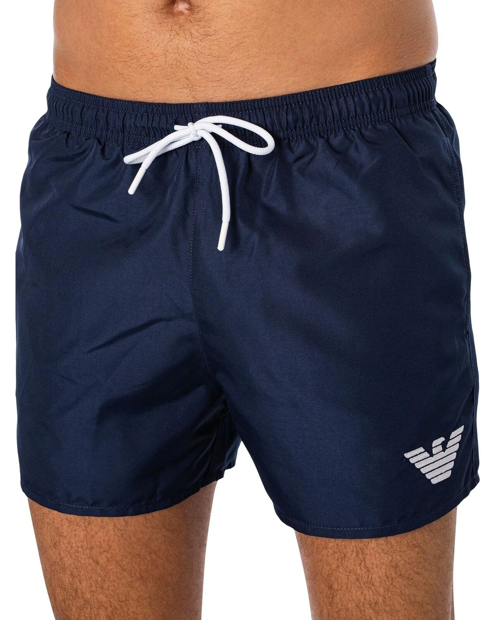 Emporio Armani Men's Logo Swim Shorts - Blue