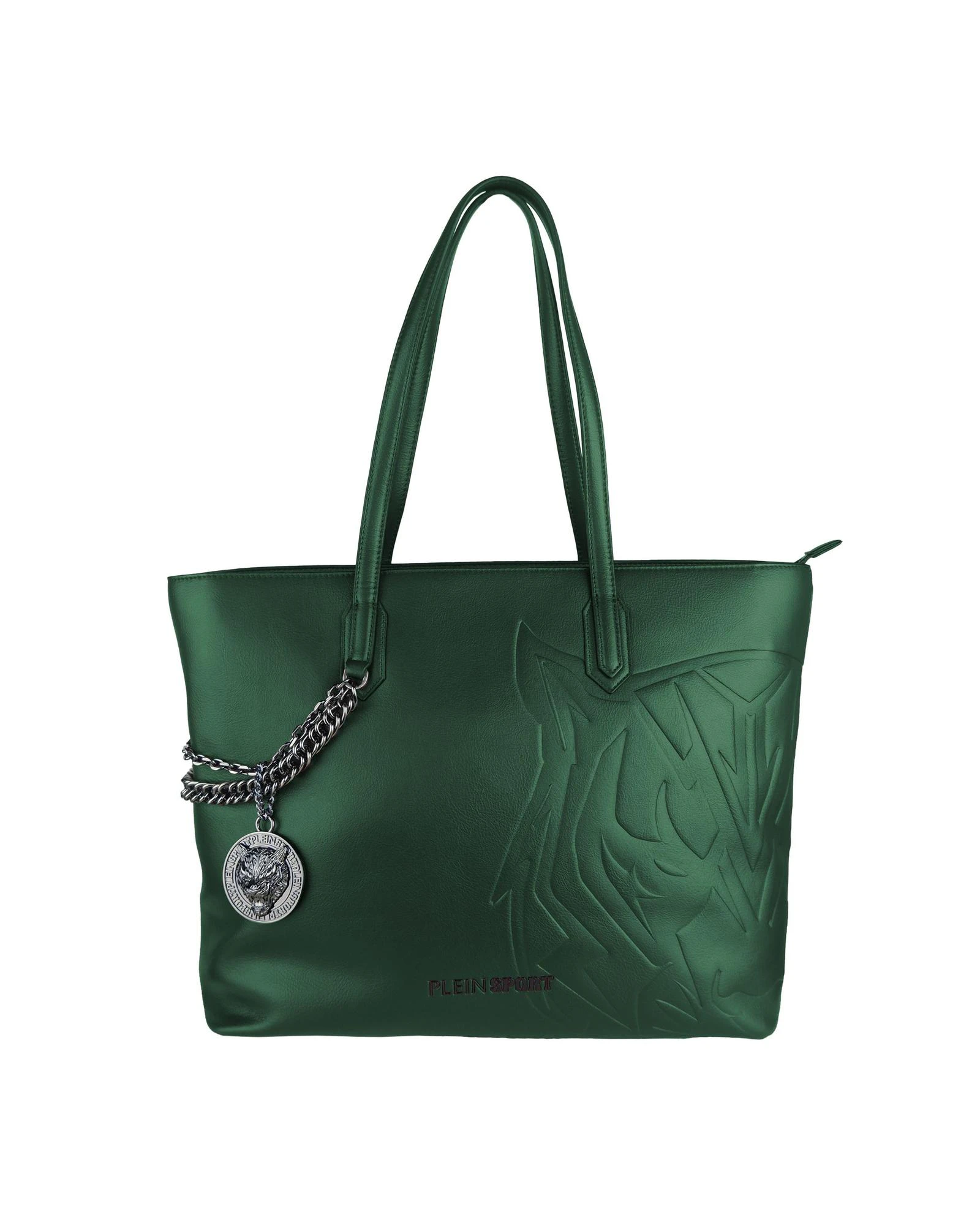 Green Eco-Leather Shopping Bag with Removable Strap - Green