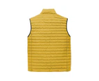 Versatile  Sleeveless Down Jacket with Chest Pocket - Yellow