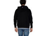 Hooded Zip Sweatshirt with Long Sleeves - Black