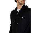 Hooded Zip Sweatshirt with Long Sleeves - Black