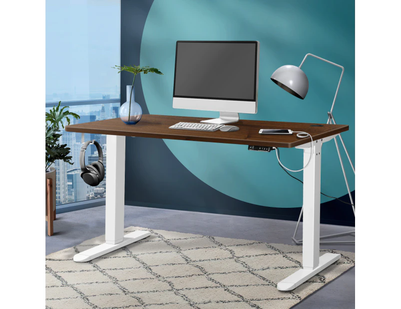 Oikiture Standing Desk Height Adjustable Motorised Electric Sit Stand Table 140cm