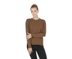 Round Neck Cashmere Sweater - Light brown