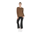 Round Neck Cashmere Sweater - Light brown