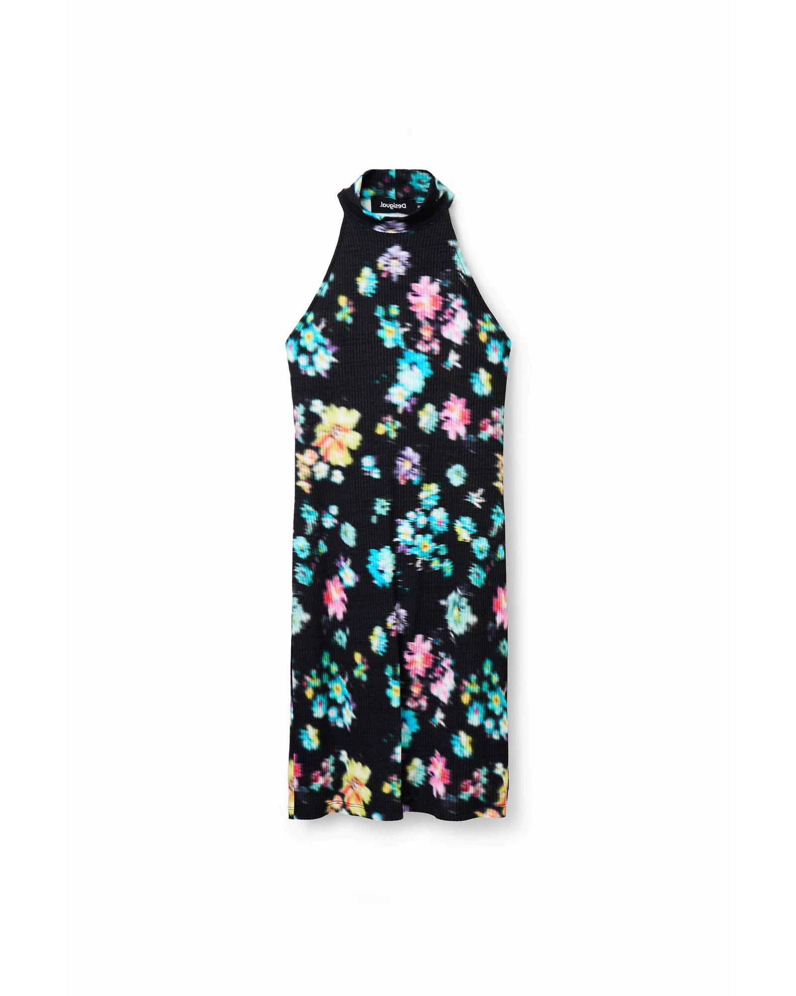 Printed Sleeveless Dress - Black