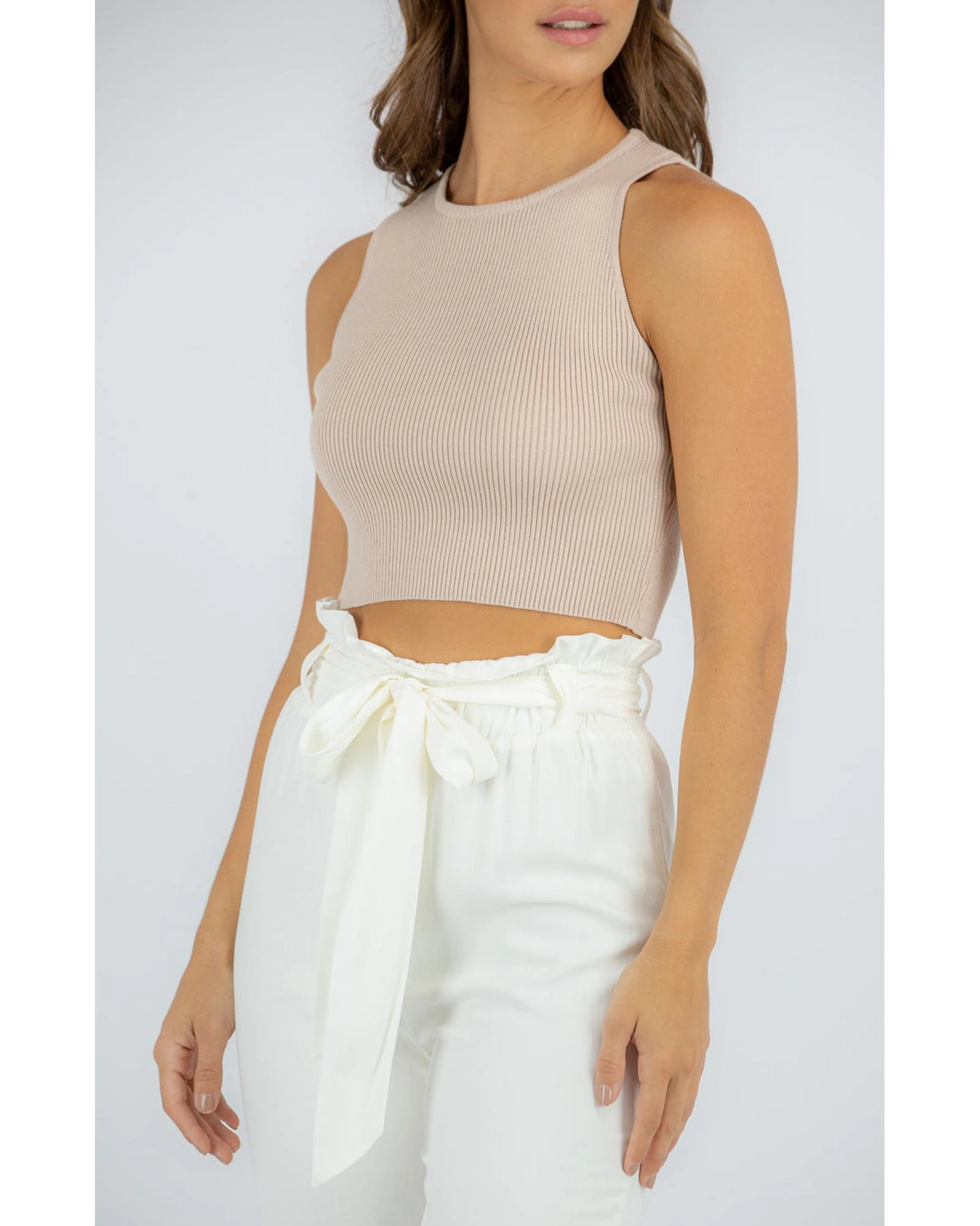 Ribbed Crop Tank Top - ML