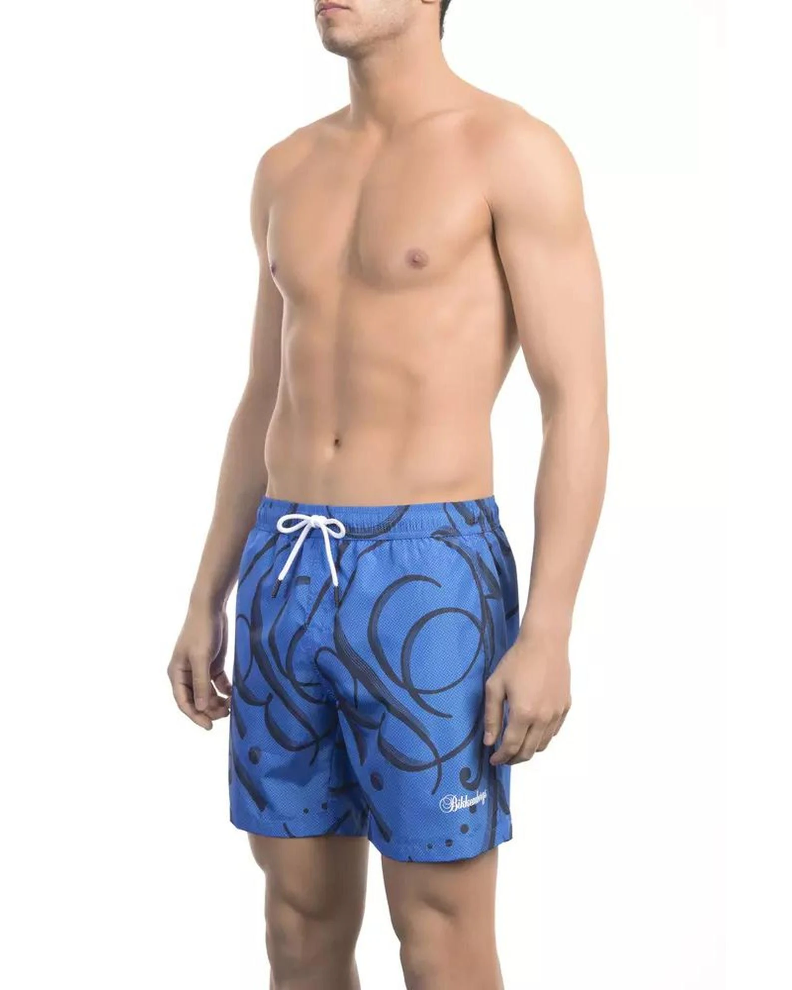 Bikkembergs Elegant Blue Printed Swim Shorts - XL