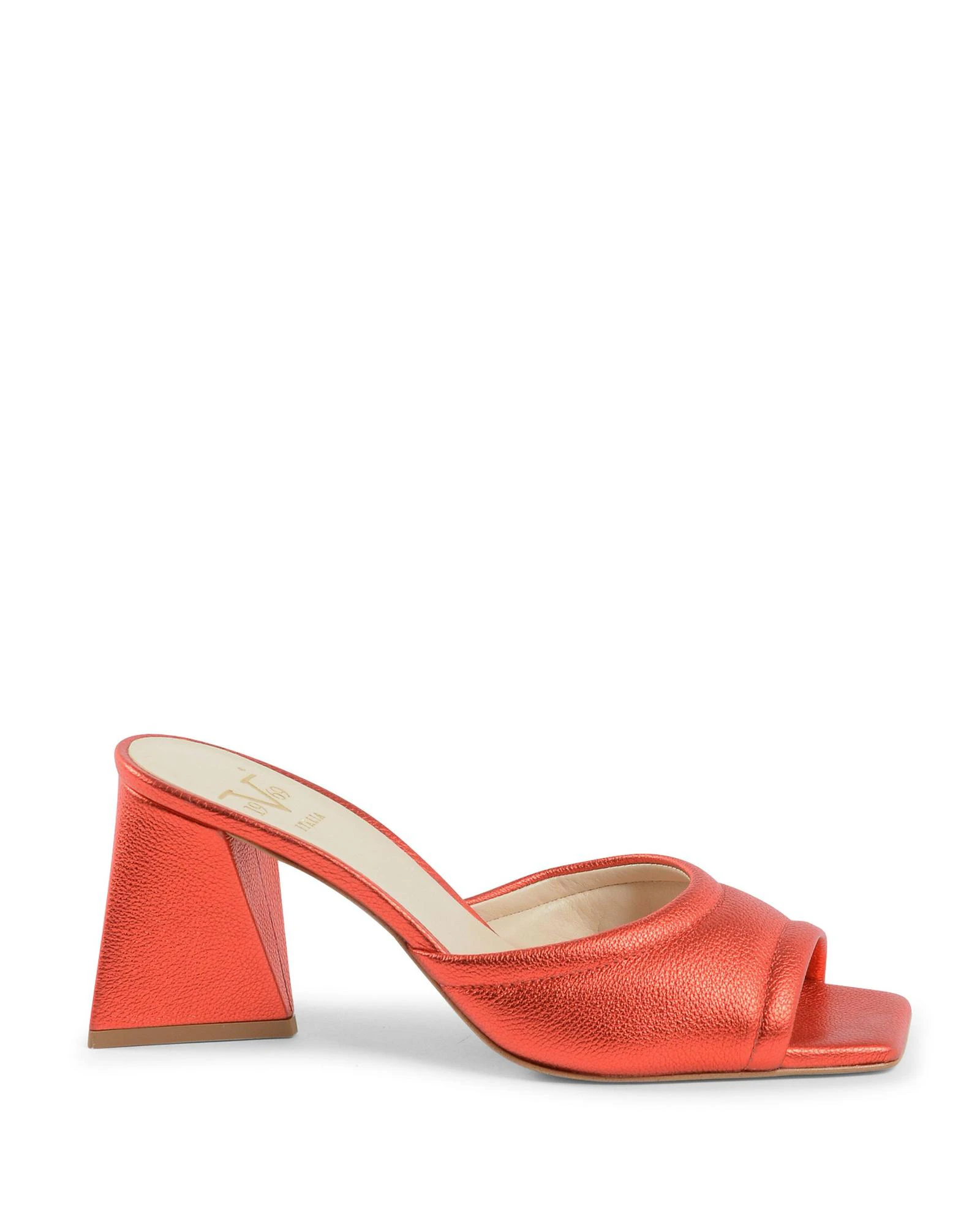 Red Leather Sandals with 8 cm Heel - Red