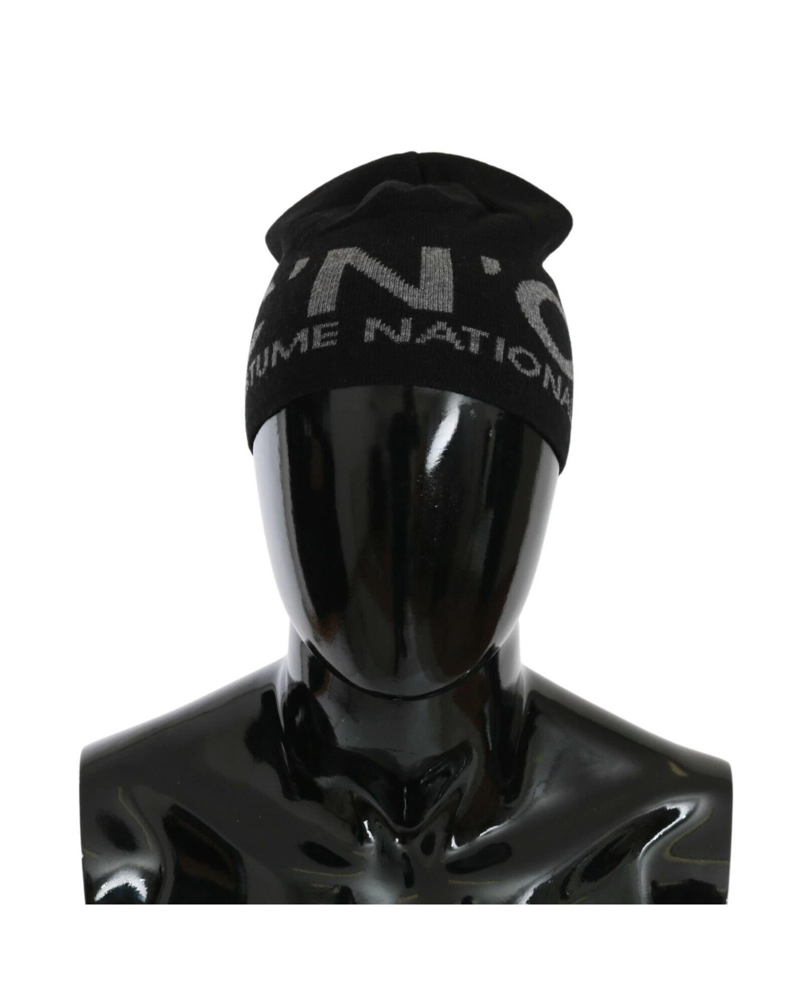 CNC Costume National Beanie Hat in Black Gray - Black