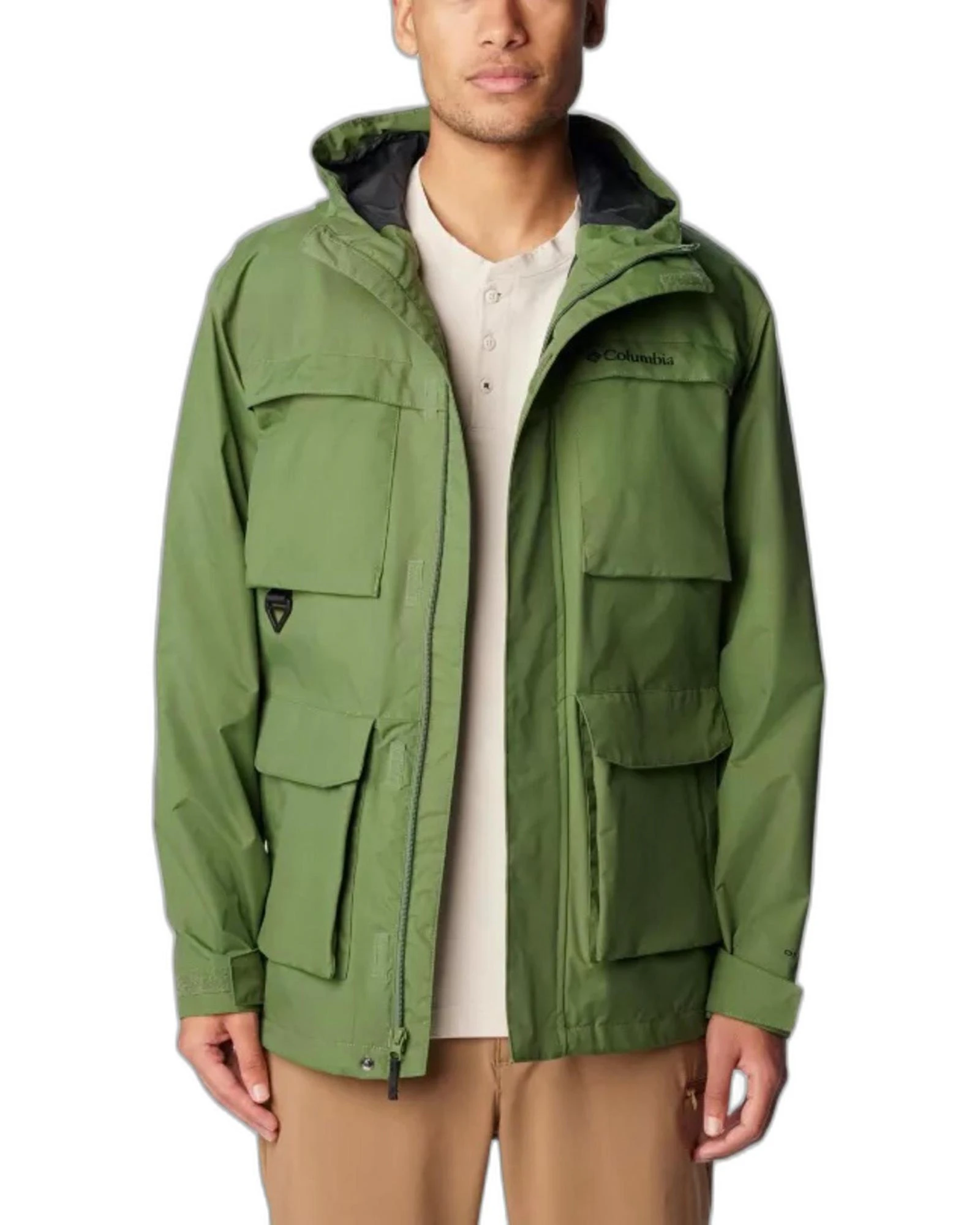 Polyester  Jacket with Front Pockets - Green